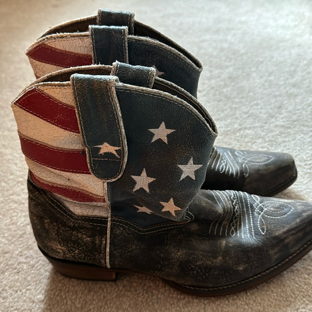 Roper American flag short boots size 8